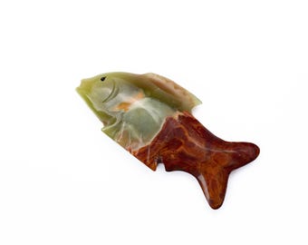 ヴィンテージ彫刻翡翠魚セット：風水オーナメント - Etsy 日本