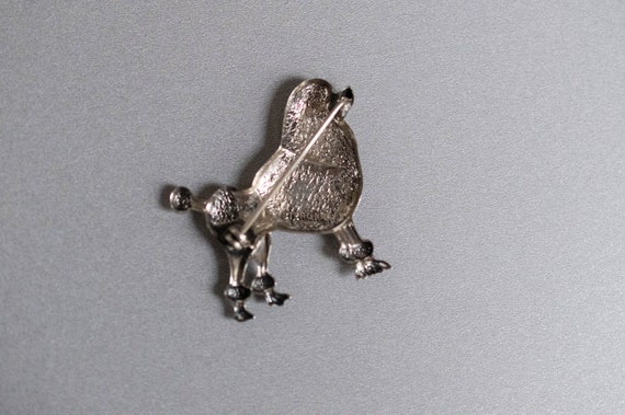 Vintage Sterling Silver Poodle Pin - Dog Lover Pin - image 2