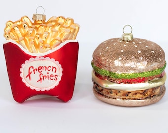 バーガーガラスクリスマスツリーデコレーション - お祝いの冬の