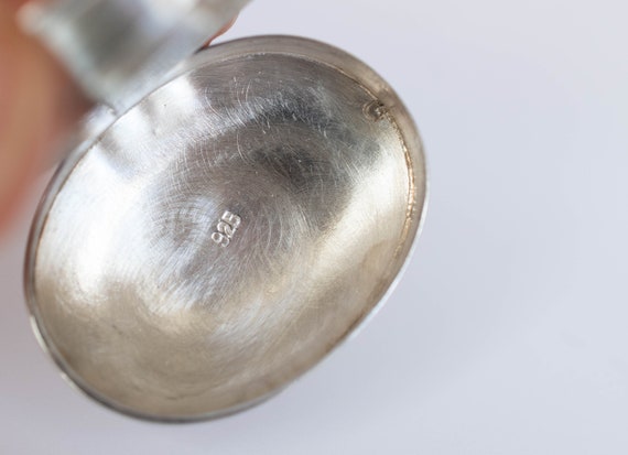 Tiny Sterling Silver Pill/Ring Box with Bird on t… - image 8