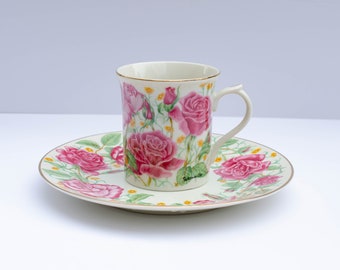 Lenox Rose by Suzanne Clee Porcelain Mug and Dessert Plate Set from The Flower Blossom Collection,  Japan