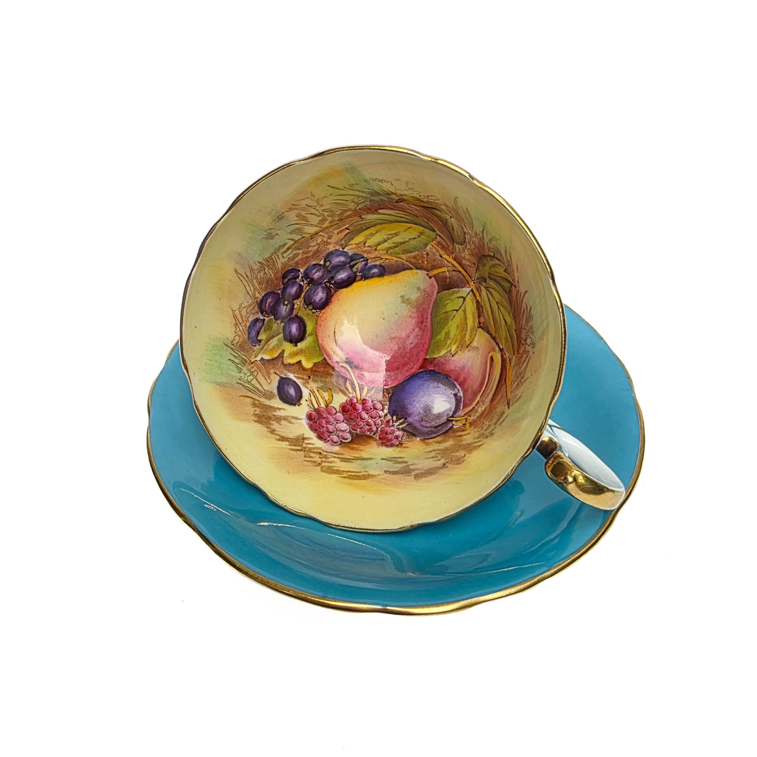 Aynsley Orchard Fruit Teacup - Etsy