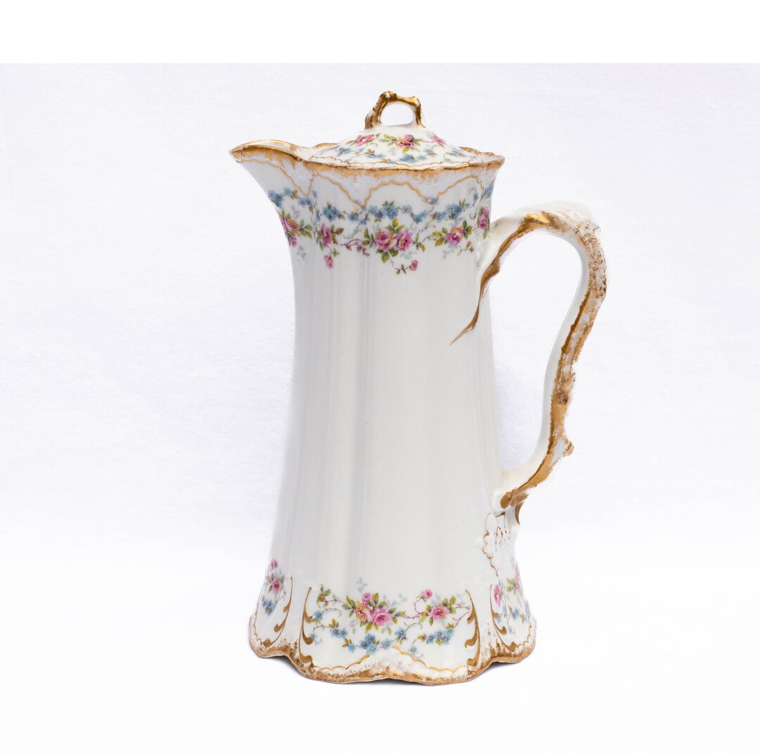 Antique Haviland Limoges Coffee/chocolate Pot, Garden Roses,
