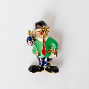 Vintage Clown Enamel Pin Brooch Joker Circus Hobo