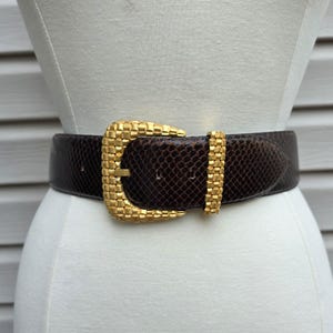 Carlisle Textured Tan Leather Belt with Decorative Gold Buckle M-L Carlisle Belt - Etsy Singapore main image 3