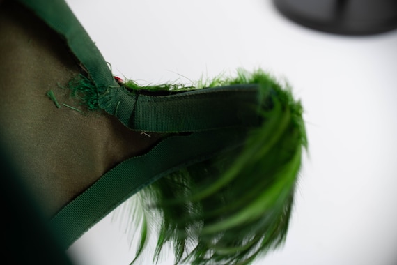 Antique Art Deco Flapper Emerald Green Velvet Hat… - image 8