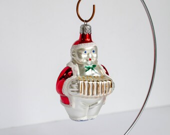 Vintage Accordion Player Glass Bauble Hanging Decoration Festive Retro Ornament Christmas Tree Xmas Glass, Winter Holiday Gift, Poland