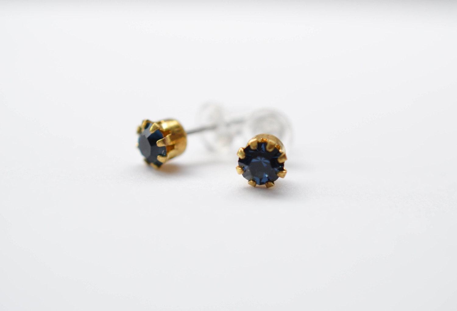 Blue Sapphires Crystal Rhinestone Post Earrings Fashion - Etsy