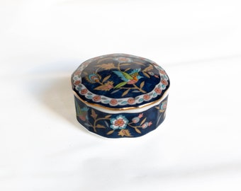 Takahashi San Francisco Silk Road Ring Box Oriental Motif Birds and Flowers