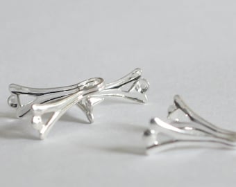 10//50Pc Silver//Gold Plated Pinch Clip Clasp Bail Connector Jewelry Findings 20mm