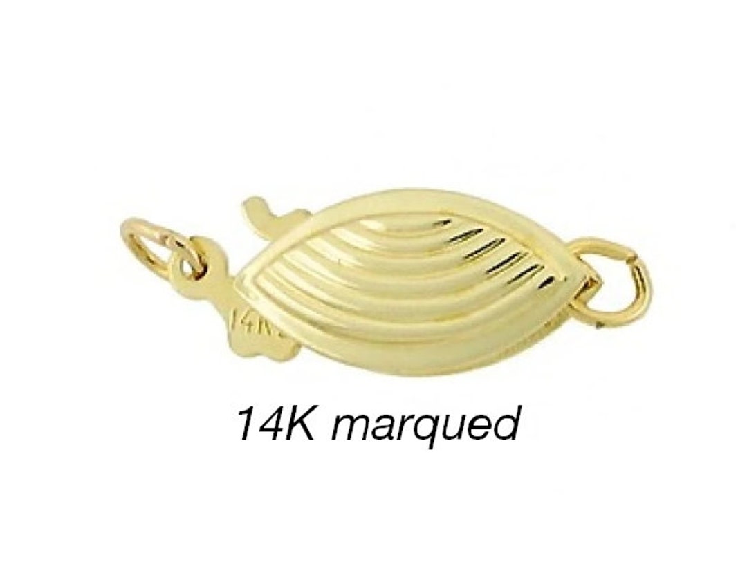 1pcs Solid 14K Gold, Fish Hook Clasp 13x5mm. B8129 Etsy
