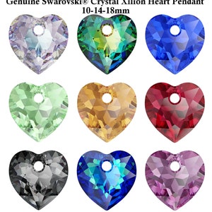 4pcs--Genuine Swarovski® 6202, Crystal Xilion Heart Pendant, size: 10-14-18mm, Many Colors (B83-1)