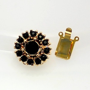 1pcs--Vintage, Bergere, Clasp with Rhinestones, Gold Color (B11-7)