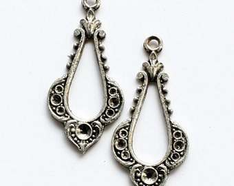 2pcs--Vintage Pendant, Antique Silver, about 16x34mm (B53-9)