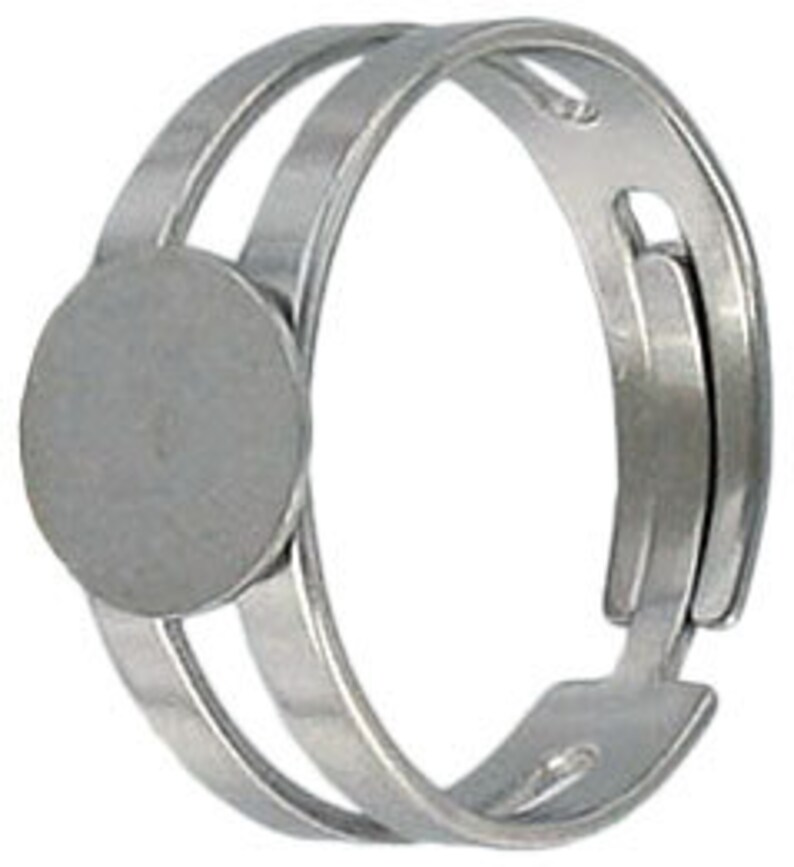 3-12pcsFinger ring expandable, with pad 9mm, size 8 and up, stainless steel B6-4 image 1