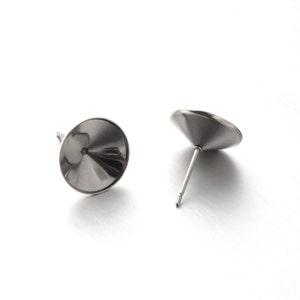 Stainless Steel Ear Stud Components , 12mm (B36-8)