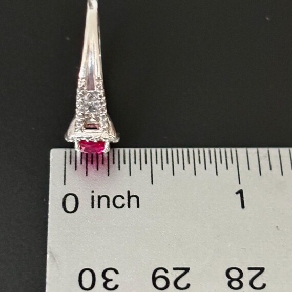 Estate Lab Created Cushion Cut Lab Ruby and Diamo… - image 9