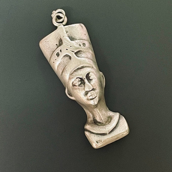 Vintage Egyptian Sterling Silver Queen Nefertiti … - image 1