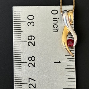 Estate Natural Ruby 14k Two Toned Gold Pendant on 20” 14k Yellow Gold ...