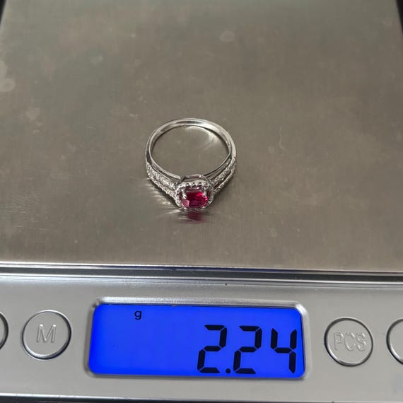 Estate Lab Created Cushion Cut Lab Ruby and Diamo… - image 7