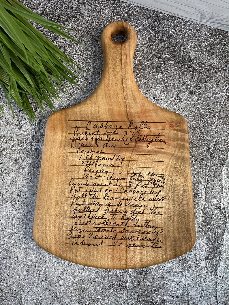 Recipe Cutting Board Engraved Handwriting Cutting Board Etsy