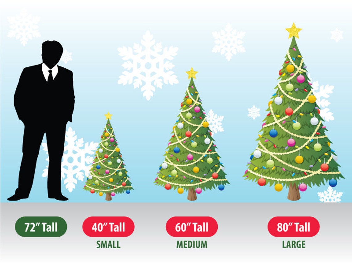 Removable Christmas Tree Decal Sticker Set Christmas Tree Etsy