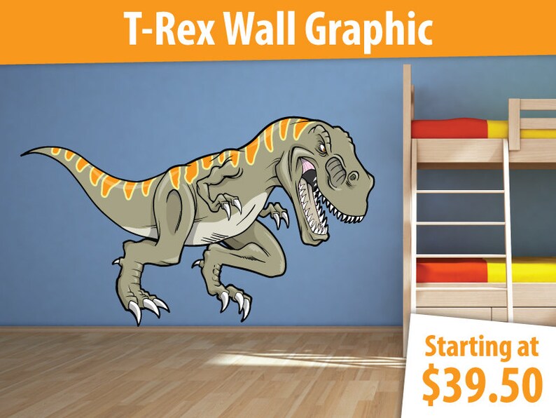 Dinosaur Wall Decal Giant Trex Graphic Dinosaurs Trex Etsy