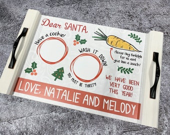 Personalized Santa Tray – Christmas Eve Milk and Cookies Plate