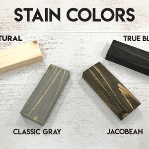 May include: Wood stain color samples in natural, classic gray, jacobean, and true black.