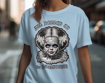 Gruseliges Puppen Grafik T-Shirt: Gothic Halloween Horror T-Shirt
