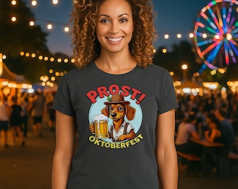Comfort Colors Dachshund Oktoberfest Shirt – Prost German Dog Tee for Women