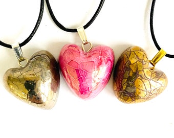 Beautiful heart pendants. Thoughtful gift for Valentine’s Day.