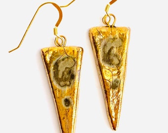 Triangle gold earrings. Thoughtful gift for a special friend.