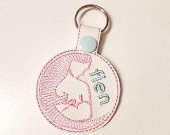 Breastfeeding Friendly Bag Tag BagTag Keychain Snap Tab snaptab Design Personalised Ith In the hoop EMBROIDERY DESIGN FILE
