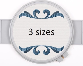 Decorative Royal Brocade Frame Embroidery Design Monogram Border in 3 sizes instant download