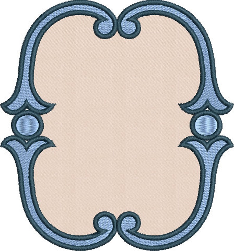 Simple Vintage Applique Oval Frame Embroidery Design for Etsy