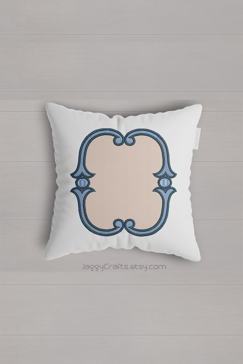 Simple Vintage Applique Oval Frame Embroidery Design for Etsy