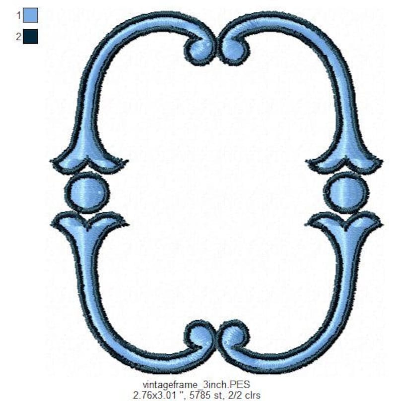 Simple vintage oval frame embroidery design for monogram font Etsy