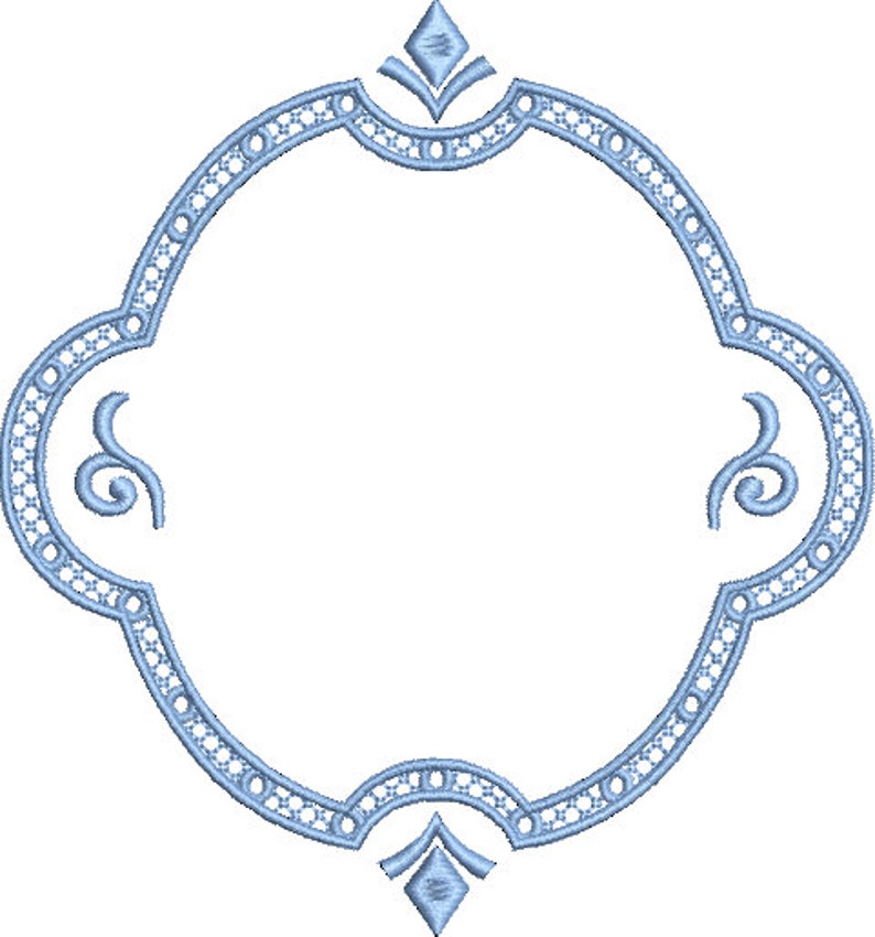 Decorative Vintage Victorian Oval Frame Embroidery Design for Etsy