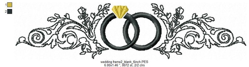 Wedding Frame Embroidery Design in OUTLINE STITCH for Monogram image 8