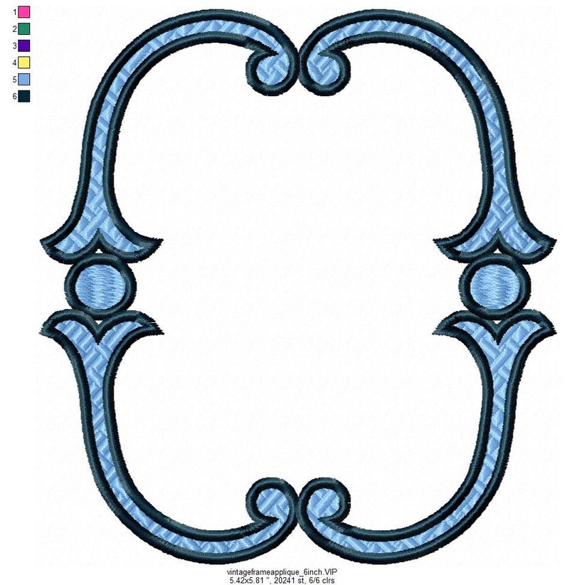 Simple Vintage Applique Oval Frame Embroidery Design for Etsy