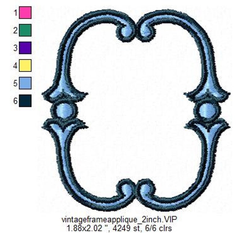 Simple Vintage Applique Oval Frame Embroidery Design for Etsy