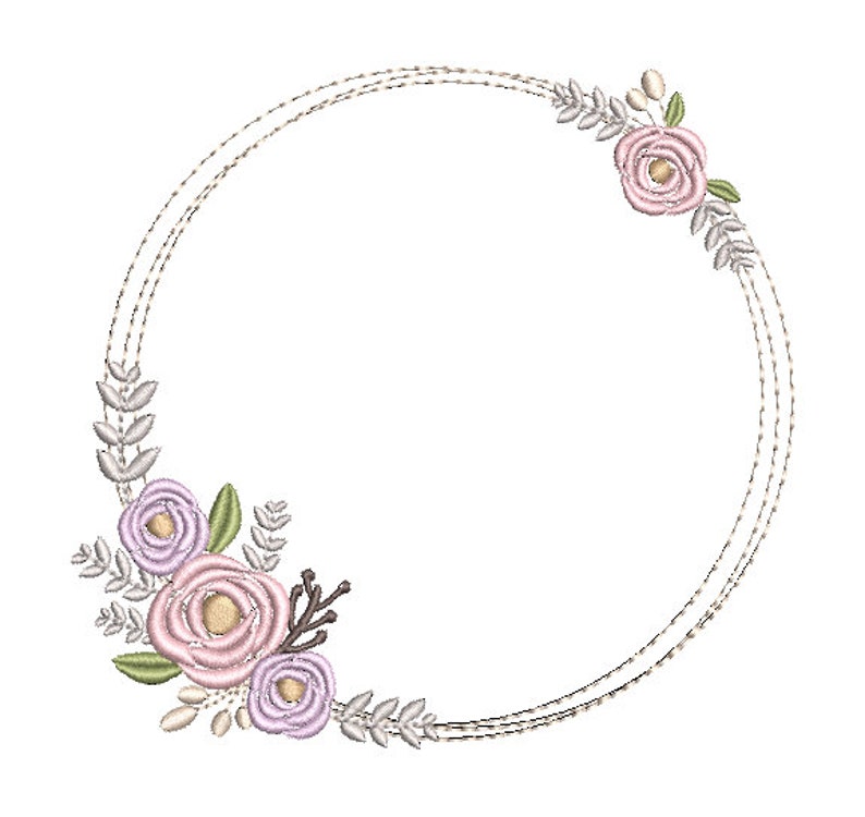 Floral wreath embroidery frame design with roses flower bunch  etsy Floral wreath embroidery frame design with roses flower bunch  etsy