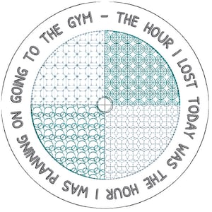 Gym Uhr Hipster Uhr Gesicht Stickmuster SOFORT DOWNLOAD DATEI 7 Zoll Größe Vp3 Hus Dst Exp Jef Pes Formate
