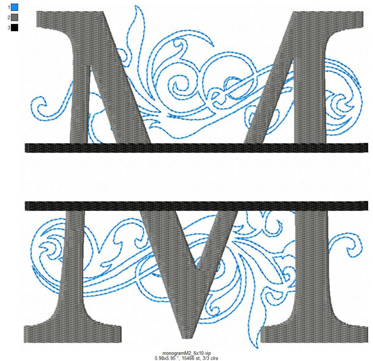 Split monogram m embroidery design font with swirl motif  etsy Split monogram m embroidery design font with swirl motif  etsy