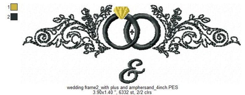 Wedding Frame Embroidery Design in OUTLINE STITCH for Monogram image 6