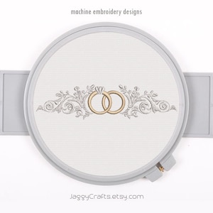 Wedding Frame Embroidery Design in SATIN STITCH for Monogram and Invitation with 5 sizes digital file