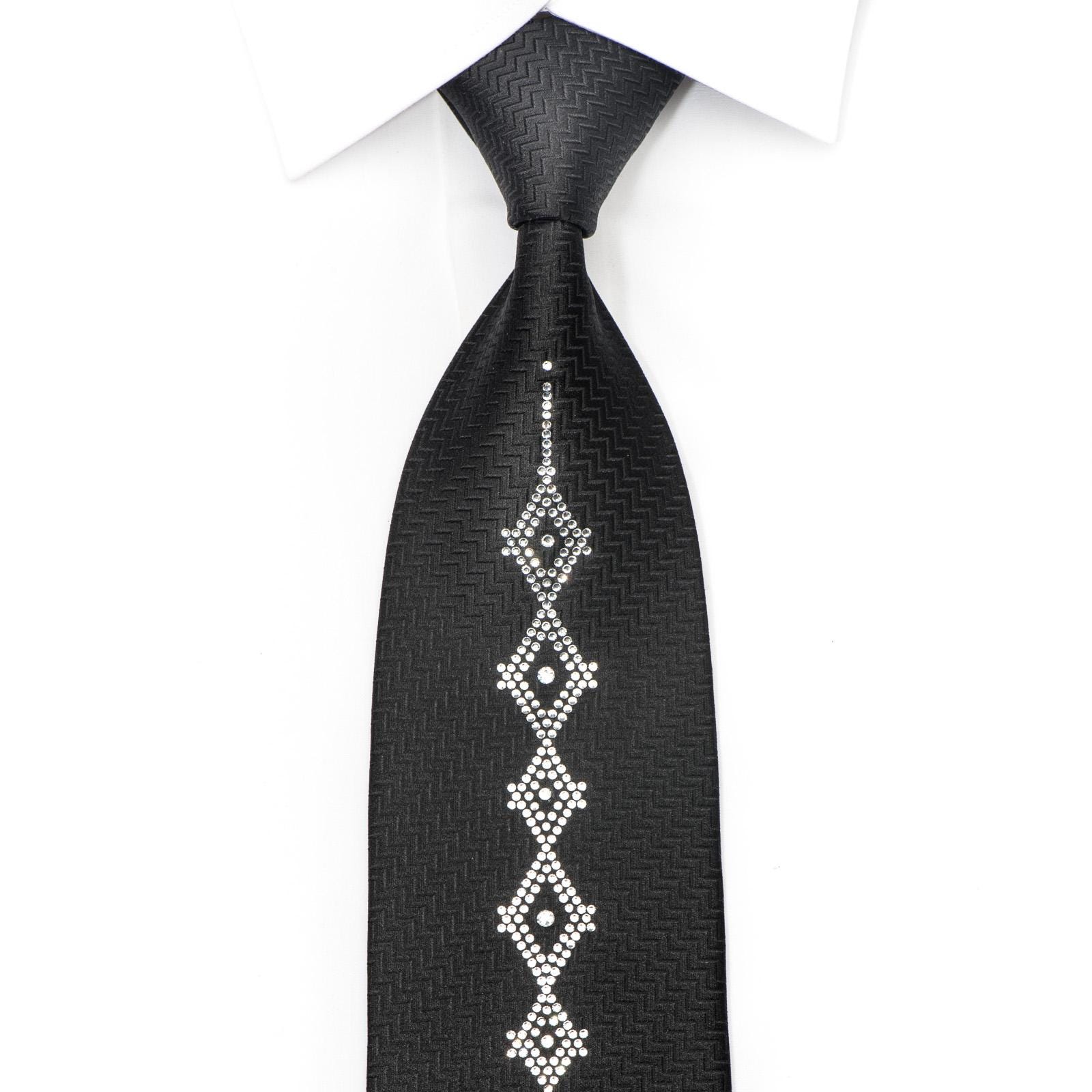 black rhinestone tie