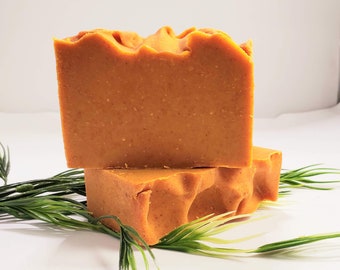 Brighten Me Up Cold Process Soap // Ayurvedic soap // Carrot juice // Lemon //  Vegan //  Cleansing // Organic // Acne Scars // Cystic Acne