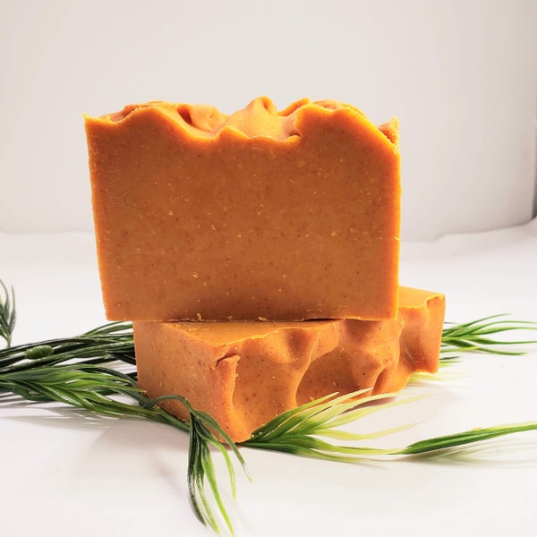 Brighten Me Up Cold Process Soap // Ayurvedic soap // Carrot juice // Lemon //  Vegan //  Cleansing // Organic // Acne Scars // Cystic Acne